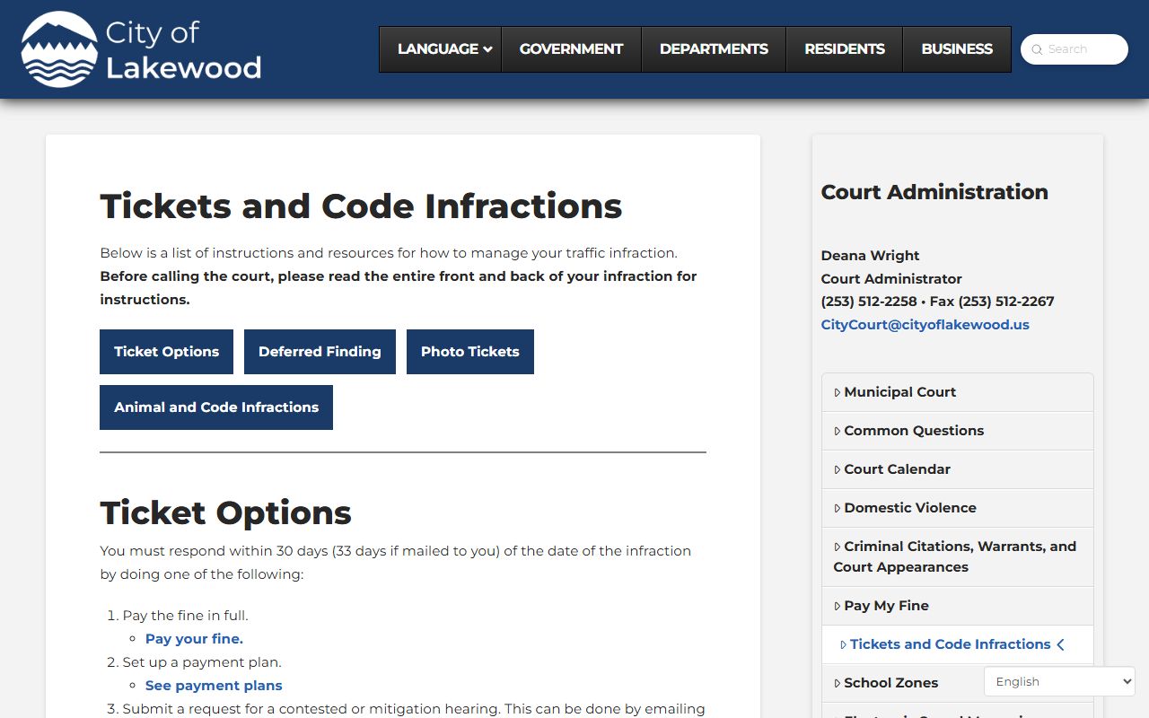 Lakewood Municipal Court building where traffic ticket cases are heard
