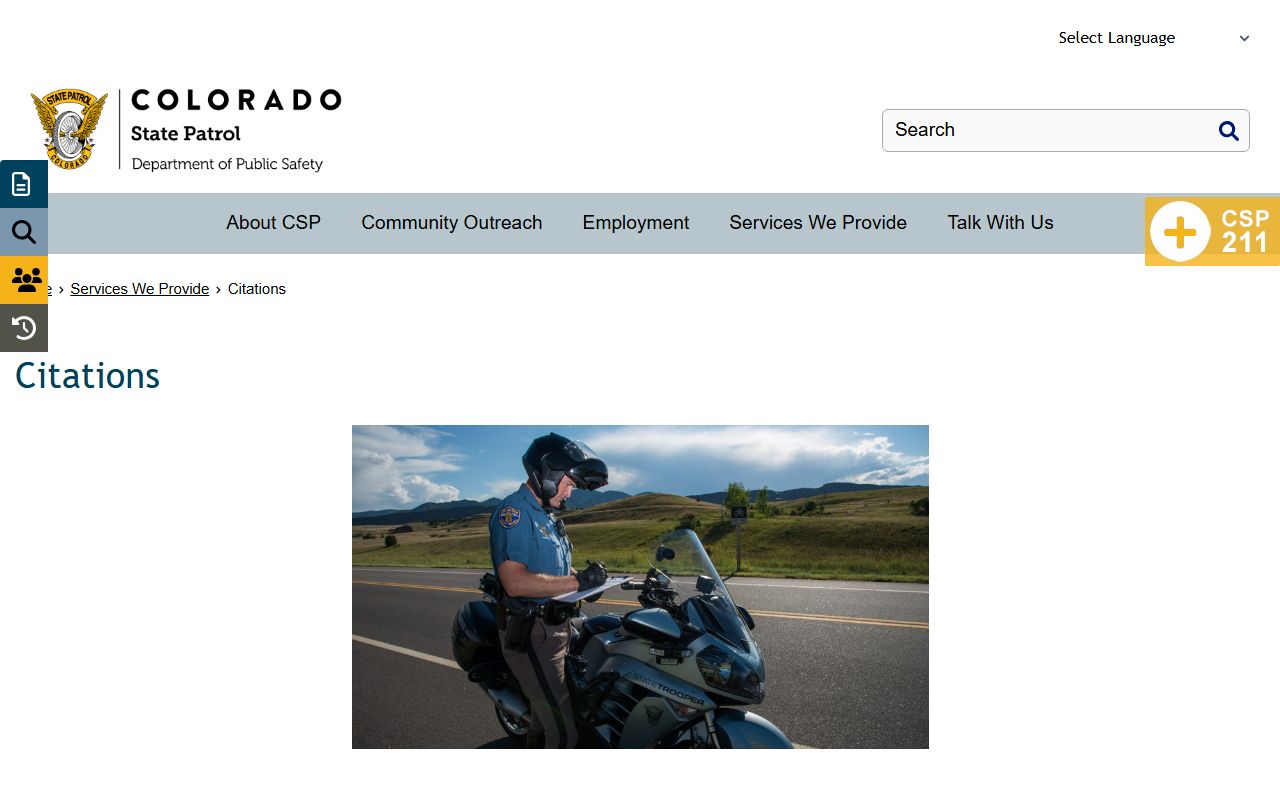 Colorado Springs traffic citation information